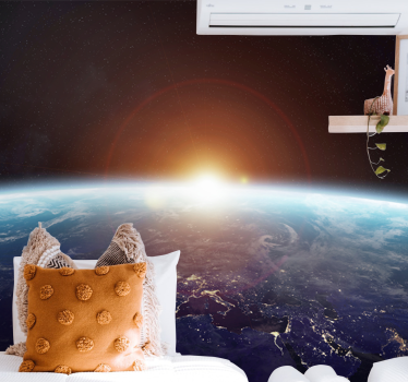 Fototapete weltraum mit blick auf den sonnenaufgang - TenStickers