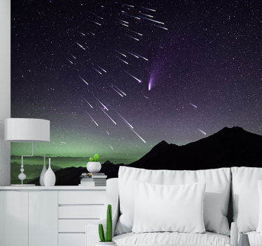 Fototapete weltraum sternschnuppen nacht - TenStickers