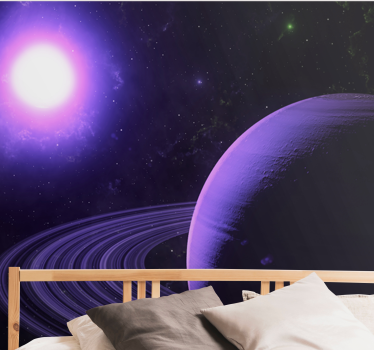 Fototapete weltraum violette planetenszene - TenStickers
