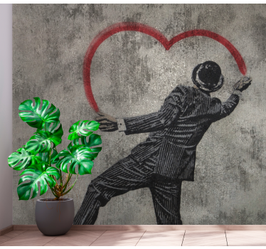 Fototapeten Texturen und Muster Banksy herz graffiti g - TenStickers