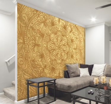 Schönes Gold Mandala Fototapete - TenStickers