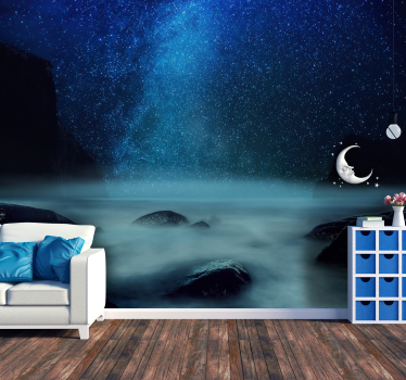 Helle Sterne Himmel Landschaft Fototapete - TenStickers