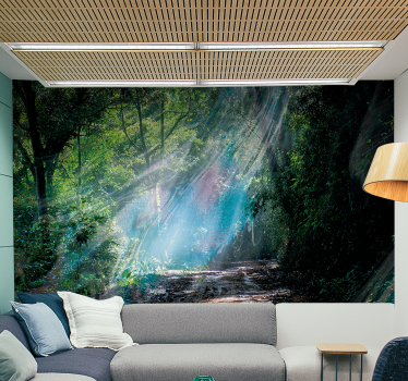 Natur Fototapete 3d-tiefeneffektwald - TenStickers