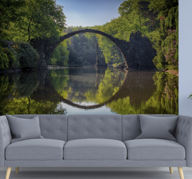 Natur Fototapete Brücke Reflexion - TenStickers