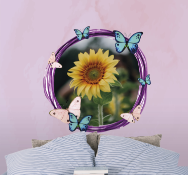 Personalisierte Fototapete Bunte Schmetterlinge mit foto - TenStickers