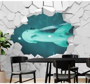 Personalisierte Fototapete Gebrochene mauer 3d-steine - TenStickers