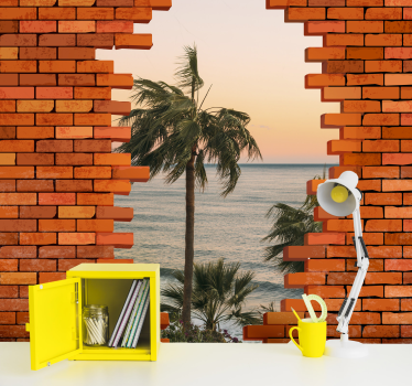 Personalisierte Fototapete Loch in der wand mit foto - TenStickers