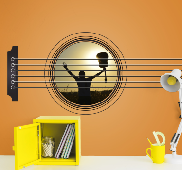 Personalisierte Fototapete Musikrahmen mit foto - TenStickers