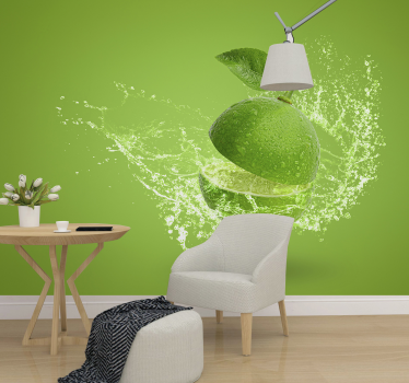 Saftige Limette 3D-Effekt Fototapete - TenStickers