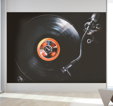 Schallplatten Fototapete für Schlafzimmer - TenStickers