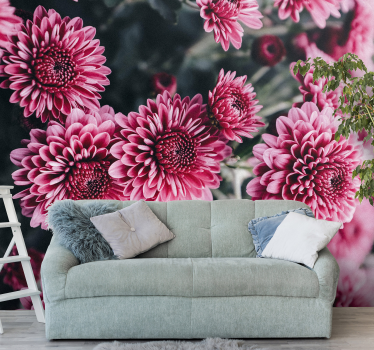 Schöne rosa Blumen Fototapete - TenStickers
