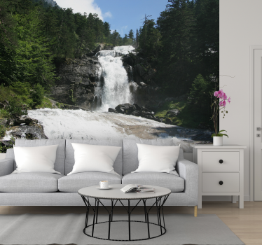 Schöne Wasserfall Landschaft Fototapete - TenStickers