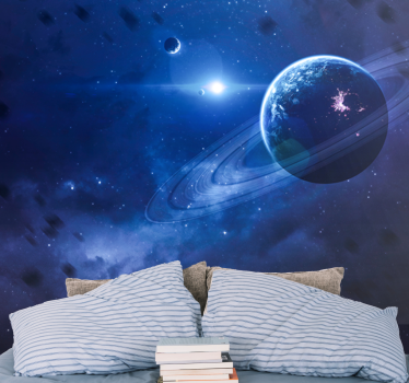 Fototapete Schlafzimmer blaues Universum - TenStickers