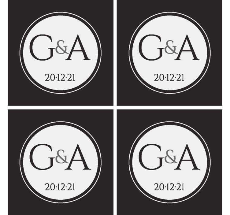 Personalisierte klassische Hochzeit Untersetzer - TenStickers