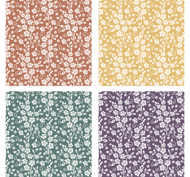 Eleganter Blumenmuster Untersetzer - TenStickers