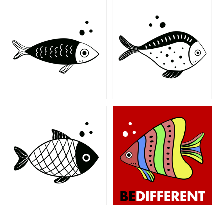 Untersetzer Fisch Gegen den Strom - TenStickers