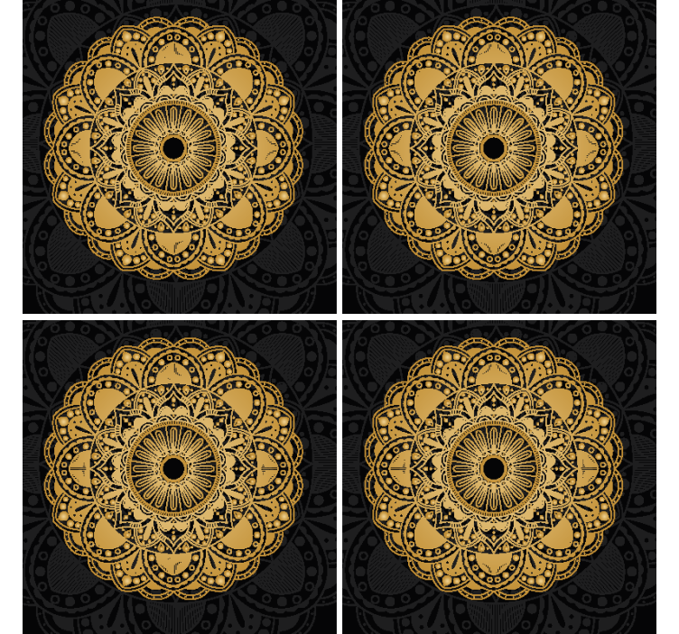 Untersetzer vintage Goldmandala - TenStickers