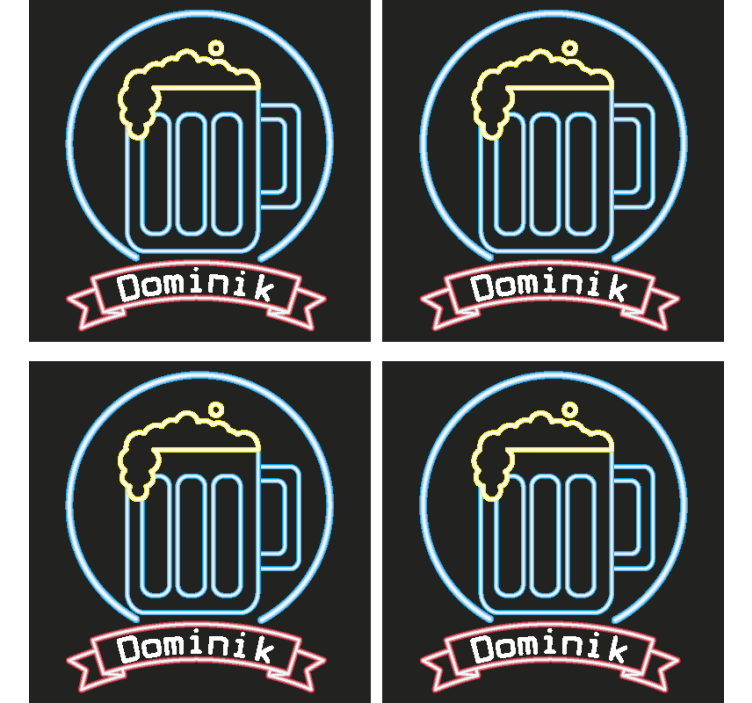 Untersetzer Bier Neonbier mit Namen - TenStickers