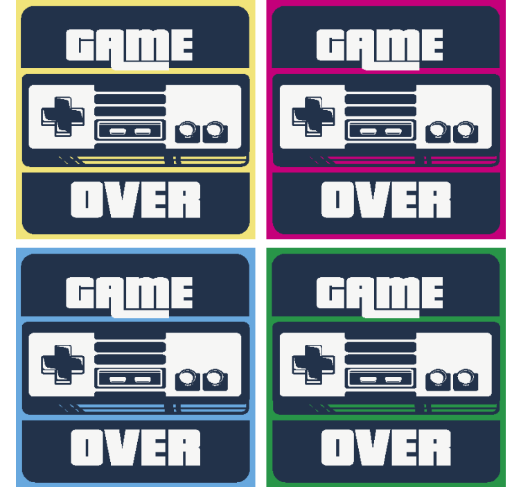 Untersetzer Gamer Game Over  - TenStickers