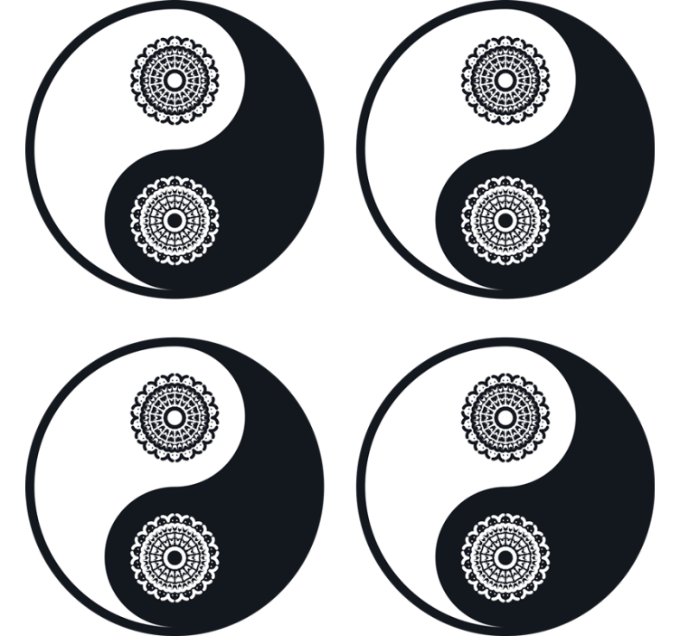 Untersetzer geek yin yang mandala muster - TenStickers
