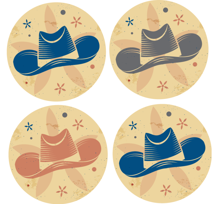 Cowboyhut Muster Getränk Untersetzer - TenStickers