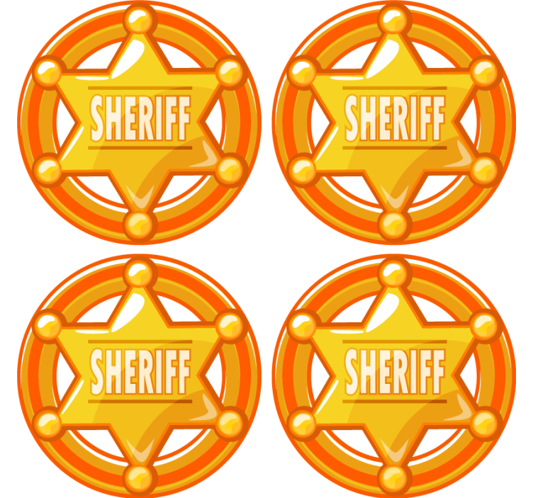 Untersetzer geek mit sheriffstern-motiv - TenStickers