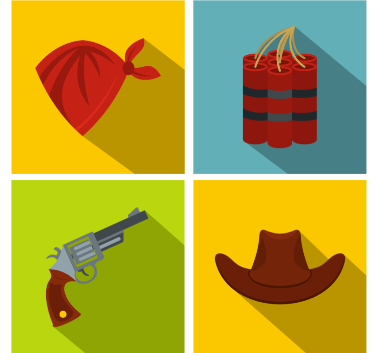 Untersetzer geek cowboyhut und dynamit - TenStickers