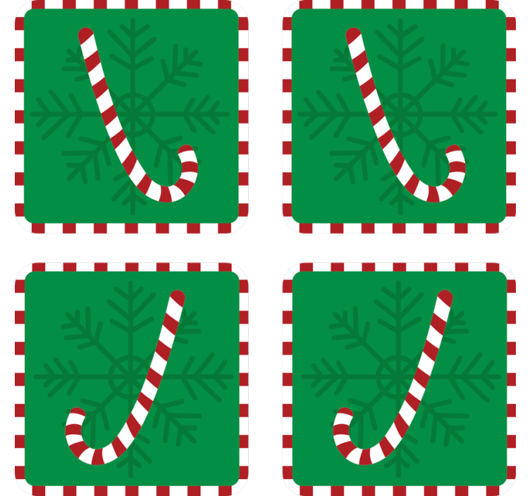 Untersetzer weihnachten zuckerstangen schneeflocken design - TenStickers