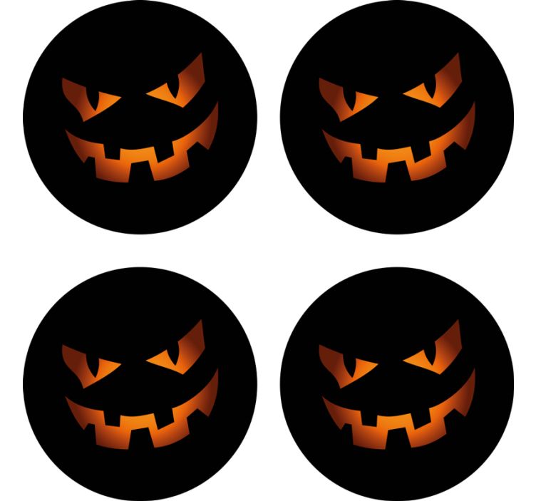 Halloween untersetzer kürbisgesicht set - TenStickers