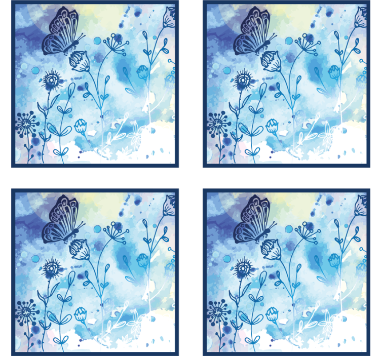 Untersetzer mit floralem aquarellmuster - TenStickers