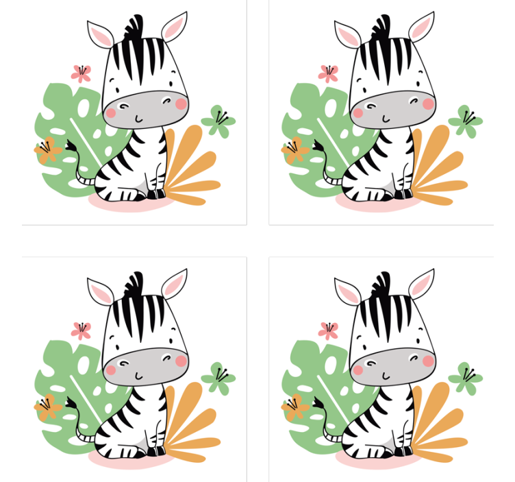 Untersetzer geek mit niedlichem zebra-charakter - TenStickers
