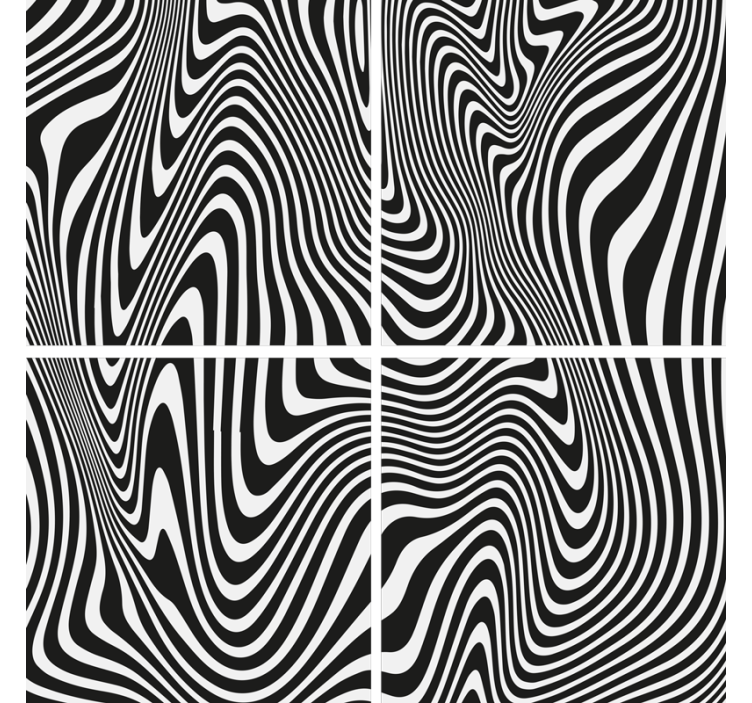 Untersetzer wellenmuster schwarz und weiß - TenStickers