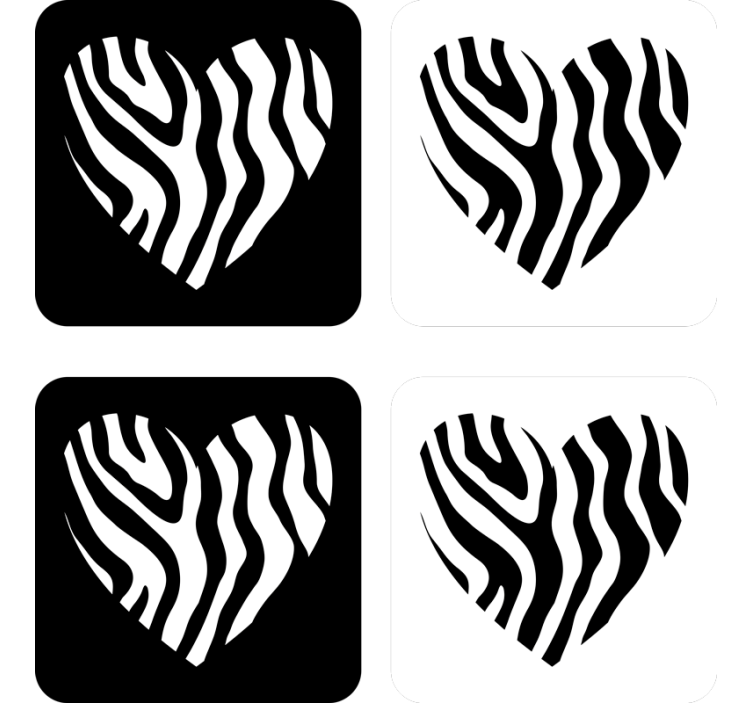 Untersetzer geek zebra-muster herzform - TenStickers