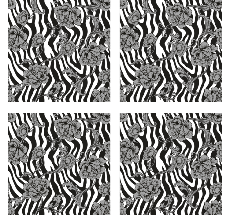 Untersetzer mit zebra blumenmuster - TenStickers