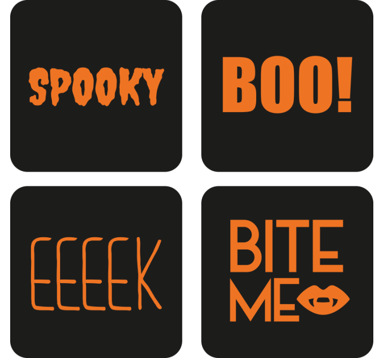 Halloween untersetzer mit halloween text grafik - TenStickers