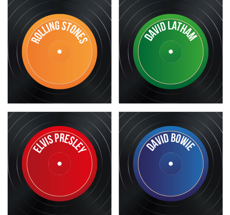 Untersetzer geek vinyl plattenlabels - TenStickers