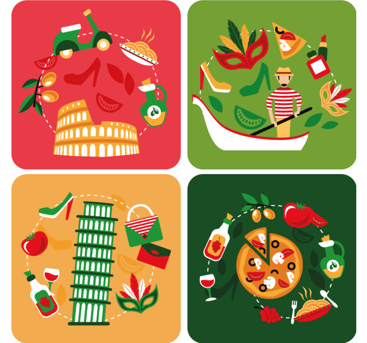 Untersetzer geek italienische genussreise - TenStickers