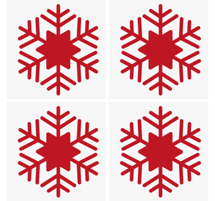 Untersetzer weihnachten rotes schneeflockenmuster - TenStickers