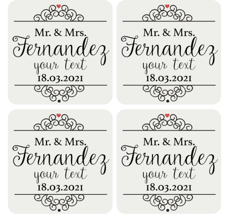 Untersetzer Hochzeit Herr und frau - TenStickers