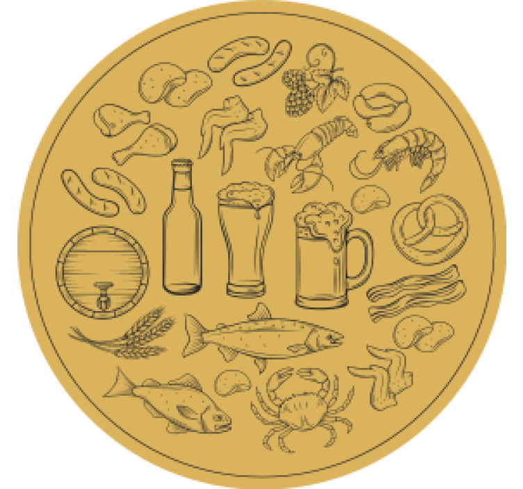 Untersetzer bier mit essens- und getränke-icons - TenStickers