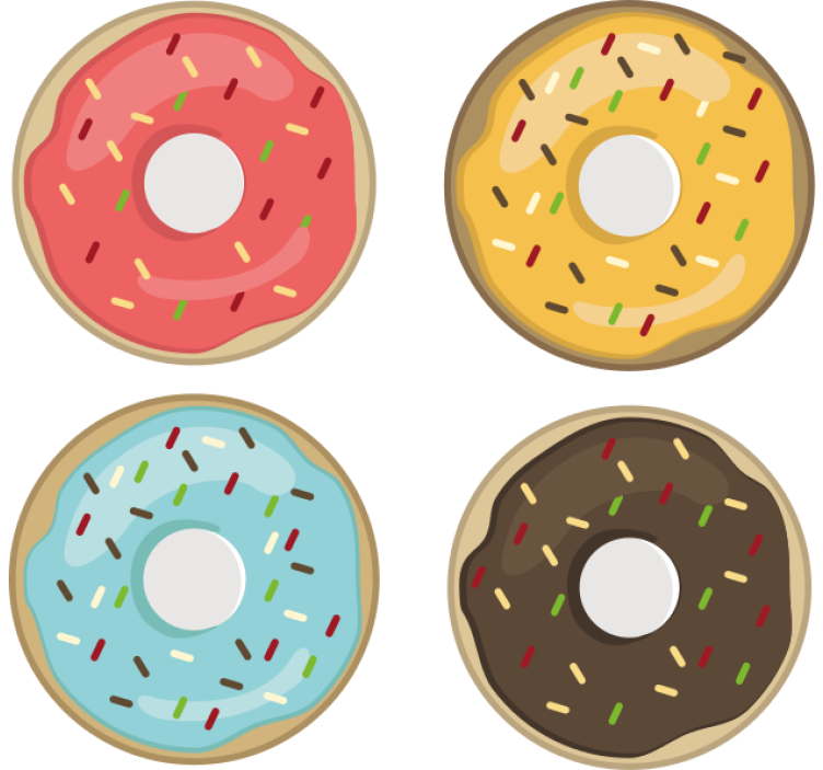 Untersetzer geek mit bunten donut-designs - TenStickers