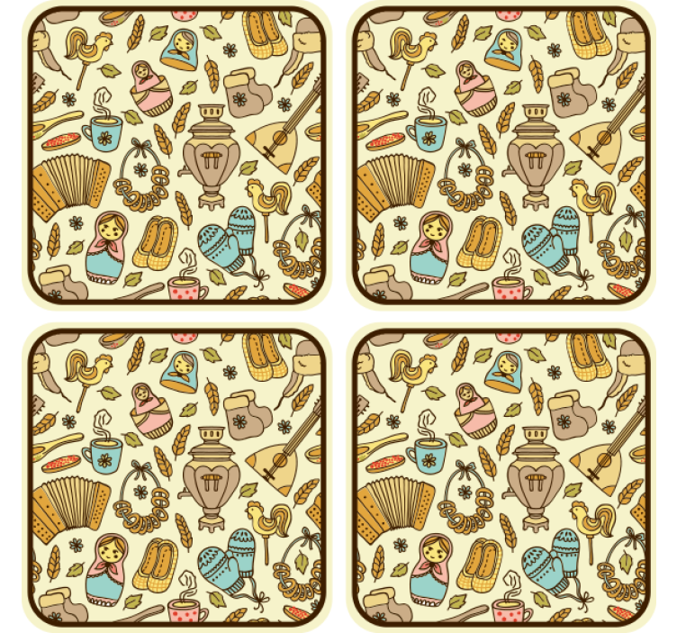 Untersetzer geek mit verspielten volkskunstmotiven - TenStickers