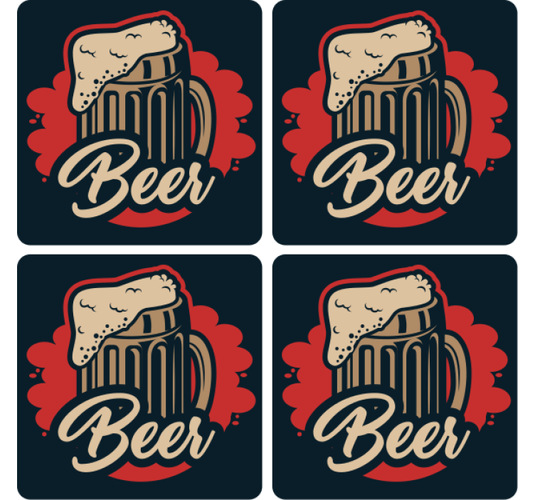 Untersetzer bier mit schaumiger krugillustration - TenStickers