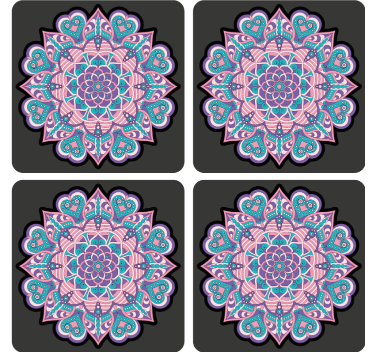 Untersetzer geek buntes herz mandala - TenStickers