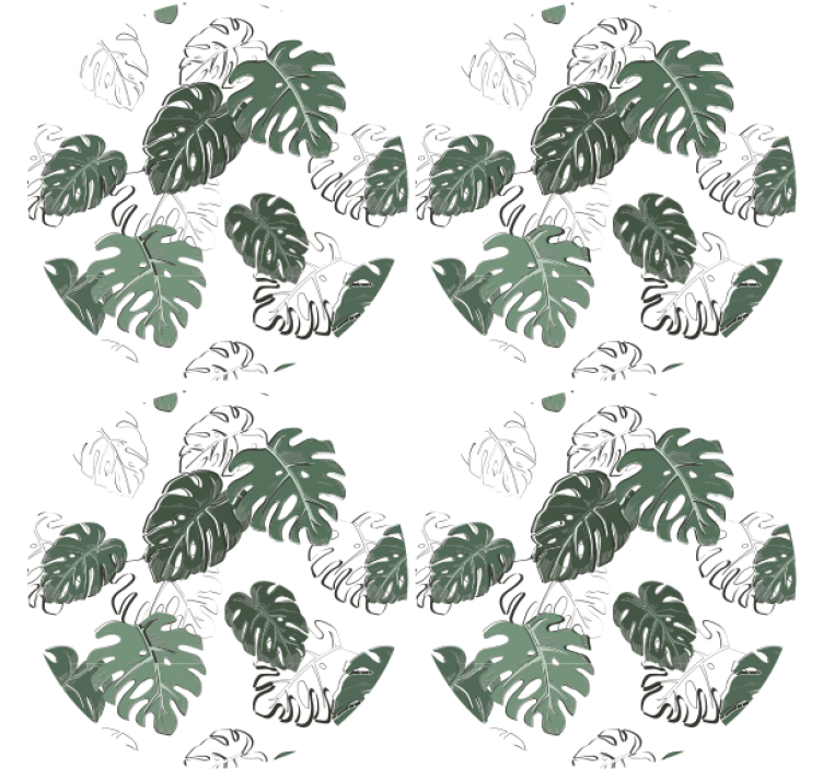 Monstera deliciosa ecke mehr Untersetzer - TenStickers