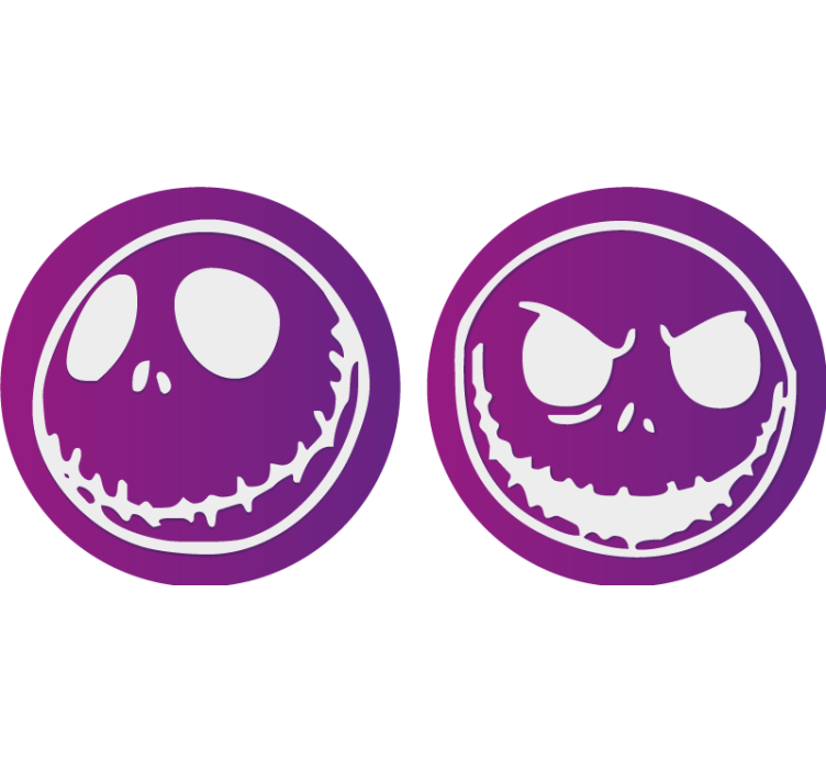 Halloween untersetzer mit totenkopf-gesichtern - TenStickers