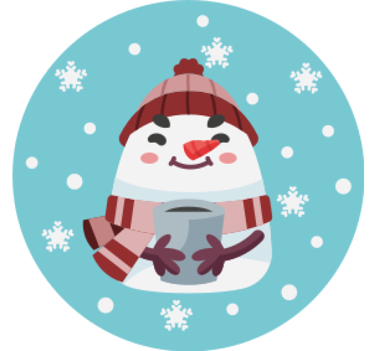Untersetzer Weihnachten Schneemann in einem roten schal - TenStickers