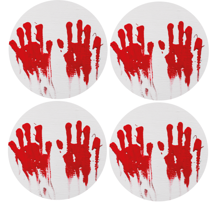 Halloween untersetzer mit rotem handabdruckmuster - TenStickers