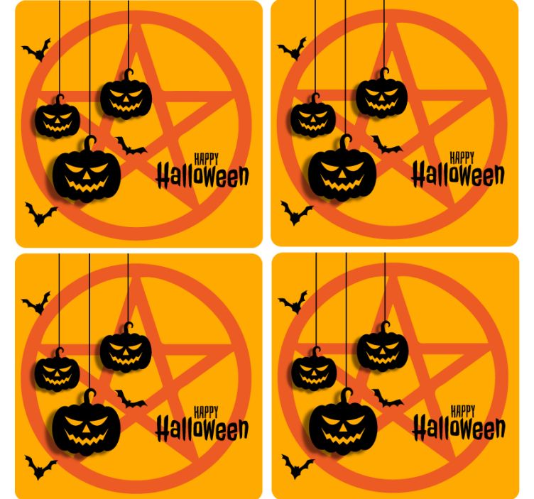 Halloween Untersetzer gruseliges kürbismotiv - TenStickers