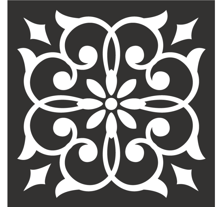 Untersetzer mit aufwändigem botanischen muster - TenStickers